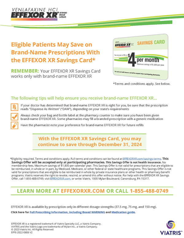 effexor prices